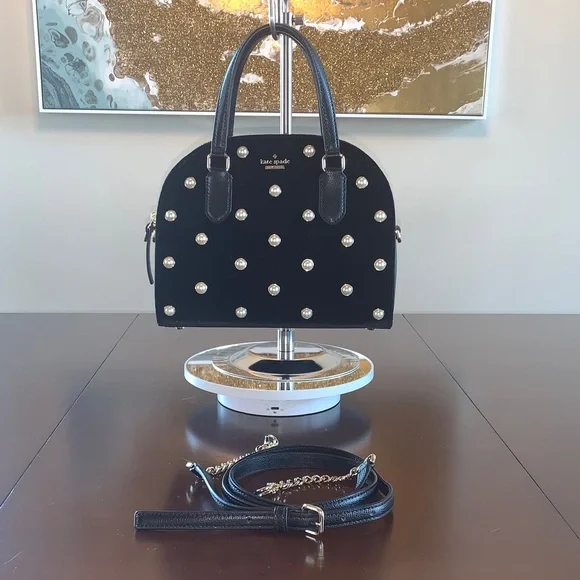 Kate Spade Mini Reilly velvet pearl bag EUC - Picture 1 of 17